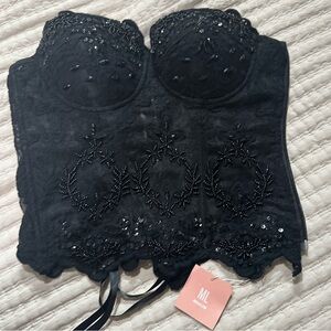 Black Beaded Corset Top